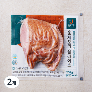 정다운 훈제오리 슬라이스, 200g, 2개