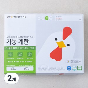 가농 무항생제 인증 오메가 1+등급 특란 1.2kg, 20구, 2개