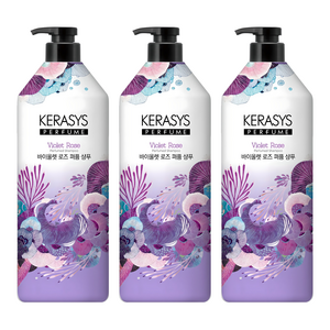 케라시스 바이올렛 로즈 퍼퓸 샴푸, 1L, 3개