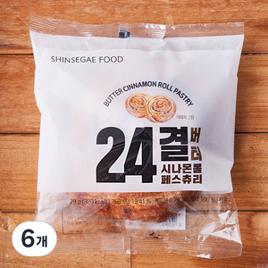 신세계푸드 24결 버터 시나몬롤 페스츄리, 79g, 6개