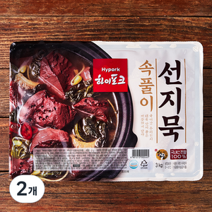 하이포크 속풀이 선지묵 냉장, 3kg, 2개