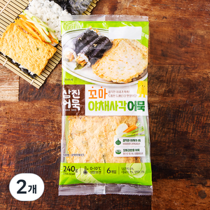 삼진어묵 꼬마 야채사각 어묵 6장, 240g, 2개