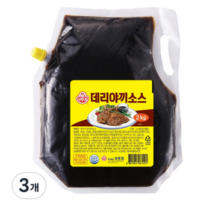 오뚜기 데리야끼소스 스파우트팩, 2kg, 3개