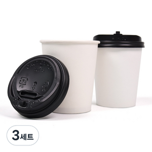 종이컵 300ml + 블랙 개폐 리드, 100개, 3세트