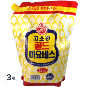 오뚜기 고소한 골드 마요네즈 스파우트팩, 3.2kg, 3개