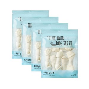 ThinkYouDogTeeth 반려견 우유껌 6개입, 소가죽, 210g, 4개