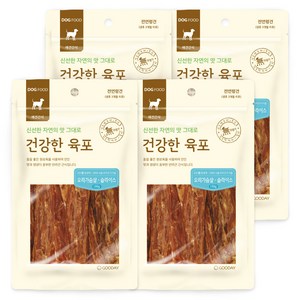 굿데이 건강한육포 강아지 간식, 오리가슴살 슬라이스 맛, 100g, 4개