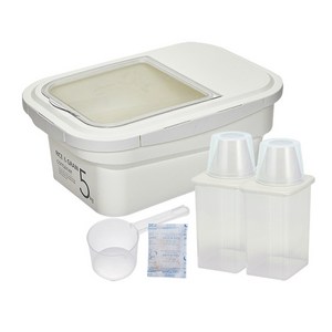 씨밀렉스 라이스키퍼 쌀통 5kg + 950ml 잡곡통 2p, 아이보리, 1세트