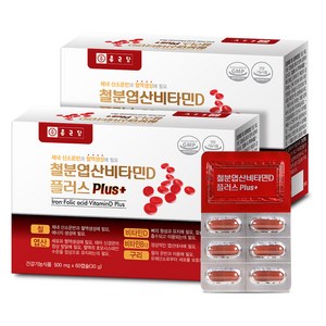 종근당 철분 엽산 비타민D 플러스, 60정, 2개