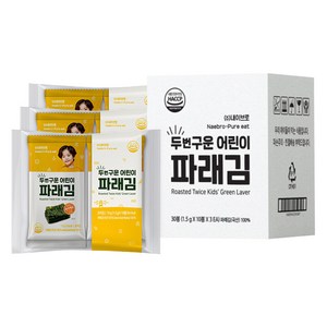 퓨어잇 두번구운 어린이 파래김 1.5g, 파래맛, 15g, 3개