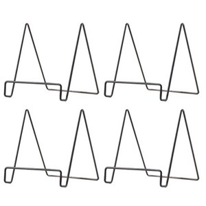 더플로우컴퍼니 모던한 잡지 접시 핸드폰 거치대 철제 디스플레이 B타입 블랙 L, 4개