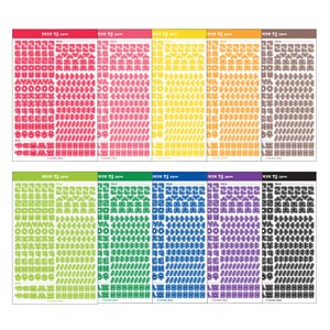 워너디스 또박또박 한글 스티커 10종 컬러 세트, 베이직, 1세트