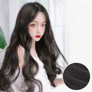 하이유니 웨이브 펌 붙임머리 헤어피스 60cm, 브라운블랙, 3개