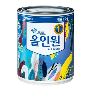 KCC 숲으로 올인원 다용도 페인트 수성 반광 0.9L, 백색, 1개