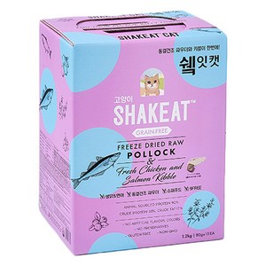 쉨잇 캣 전연령 파우치 박스 북어 건식사료 15p, 닭+연어, 1.2kg, 1개