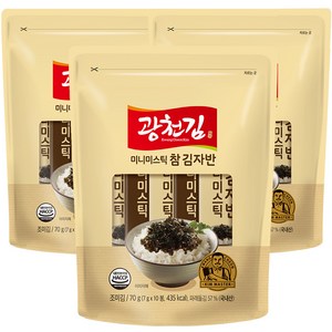 광천김 참 미니미스틱 김자반, 70g, 3개