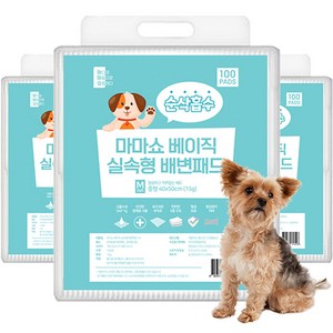 마마쇼 배변유도제함유 베이직 실속형 배변패드, 100개입, 3개