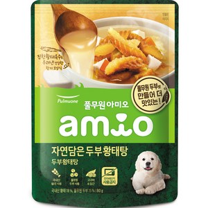 아미오 생후3개월~전연령용 자연담은 두부황태탕 강아지 사료, 생선, 80g, 3개