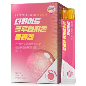 더존건강 배럴헬스 더화이트 글루타치온 콜라겐 젤리 스틱 복숭아맛 15p, 300g, 1개