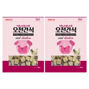 아이조움 강아지 오천간식 리얼미트 져키, 치킨, 250g, 2개