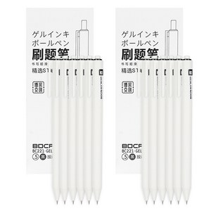 보카이 동아피엠에스 중성펜 0.5mm BC221 6p, 블랙, 2개