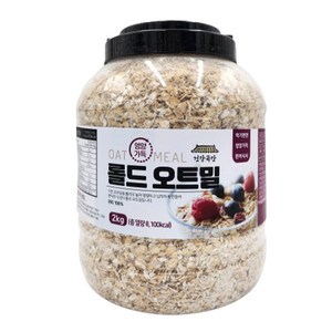 건강곡간 영양가득 롤드오트밀 통, 2kg, 1개