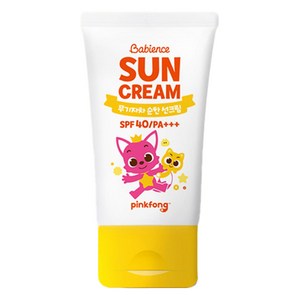 베비언스 유아용 핑크퐁 무기자차 선크림 SPF40 PA+++, 1개