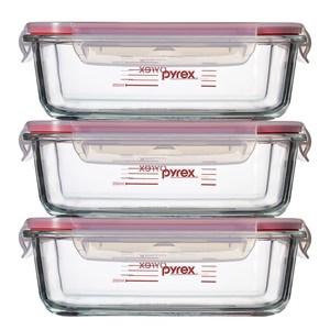 파이렉스 4면밀폐 계량용기 직사각 1040ml, 3개, 단품