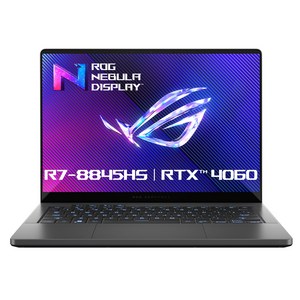 에이수스 2024 ROG 제피러스 G14 라이젠7 라이젠 8000 시리즈 지포스 RTX 4060, Eclipse Gray, 512GB, 32GB, Free DOS, GA403UV-QS157