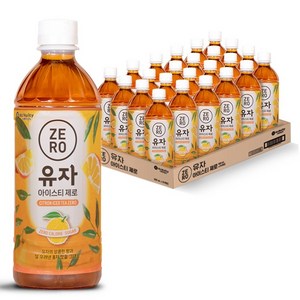 맥널티커피 유자 아이스티 제로, 24개, 500ml