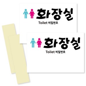 연두앵두 남녀 패스워드 표지 안내판 가로, 2개, 화장실 비밀번호