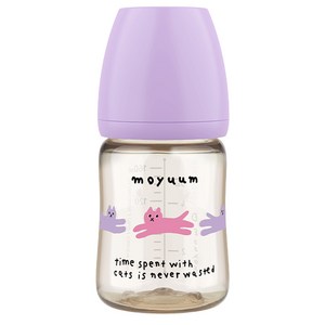 모윰 PPSU 올인원 젖병 위드캣 에디션, 퍼플, 170ml, 1개