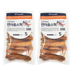 네츄럴이엑스 반려동물 연어츄스틱 육포 S, 180g, 2개, 연어