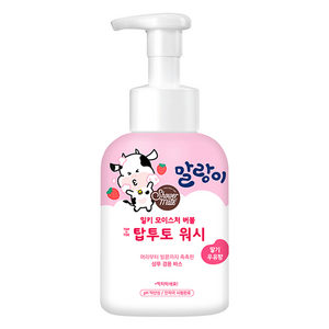 샤워메이트 밀키 모이스춰 탑투토 버블 워시 앤 샴푸 딸기 우유향, 500ml, 1개