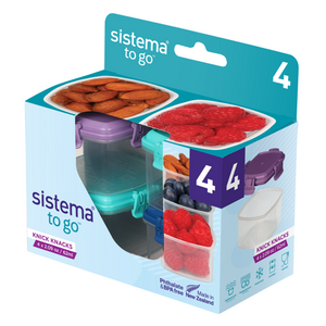 Sistema 미니 닉낵 투 고 밀폐용기 세트, 1세트, 밀폐용기 62ml x 4종