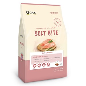 OCOOK 전연령용 소프트 바이트 강아지 사료, 닭, 1.2kg, 1개