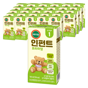 베지밀 유아용 뉴 인펀트 프리미엄1 미드 두유 190ml, 64개