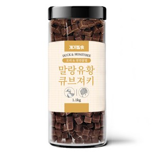 개기월식 말랑 유황 큐브 져키 강아지 간식, 오리+천연벌꿀, 1.1kg, 1개