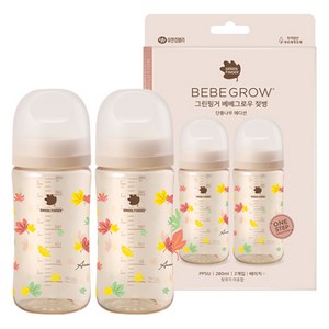 그린핑거 베베그로우 PPSU 젖병 노꼭지 트윈팩, 단풍나무, 280ml, 2개