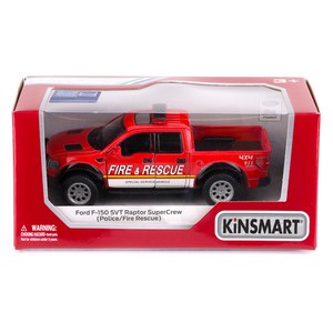 킨스마트 포드 F150 랩터 슈퍼크루 소방차 KT5365PR, 레드, 158 x 70 x 80 mm, 1개