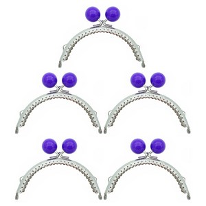 마다꾸미 둥근 프레임 동전지갑 만들기 진주구슬 12.5cm, 퍼플, 5개