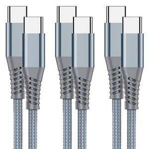클로버나인 클로프 C타입 to C타입 PD 초고속 충전 케이블 100W, 그레이, 3개, 1m
