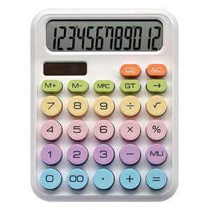 파스텔라 레트로 태양광 계산기 PC-202, 화이트, 1개