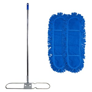 월드크린 고중량 리스킹걸레 블루 60cm 2p +리스킹판+스텐자루, 블루(걸레), 1세트