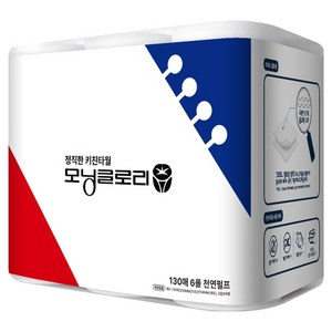 모닝글로리 정직한 천연펄프 키친타월, 6롤, 1개