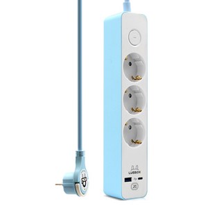 러그 박스 고속충전 USB C타입 1포트 3500W 고용량멀티탭 3구, 블루, 1개, 3m