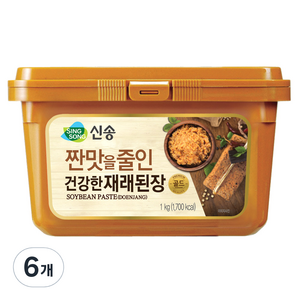 신송 짠맛을 줄인 건강한 재래된장, 1kg, 6개