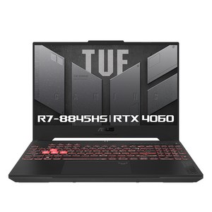 에이수스 2024 TUF GAMING A15 라이젠7 라이젠 8000 시리즈 지포스 RTX 4060, Mecha Gray, 512GB, 16GB, WIN11 Home, FA507UV-HQ095W