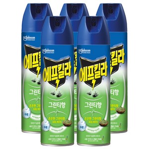 에프킬라 큐 수성에어로졸 모기 스프레이 그린티향, 500ml, 5개