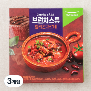 풀무원 브런치스튜 칠리 콘 까르네 (냉장), 180g, 3개입